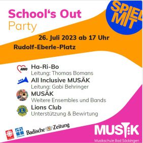 Plakat der School's-out-Party 2023 Foto: Oliver Fischer